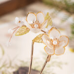 Women Gentle Magnolia Flower Hairpin U-Shape Hanfu Accessories