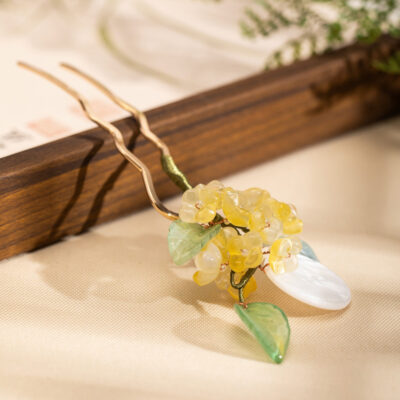 Women Hanfu Hairpin Mid-Autumn Cinnamon Flower Hair Decoration