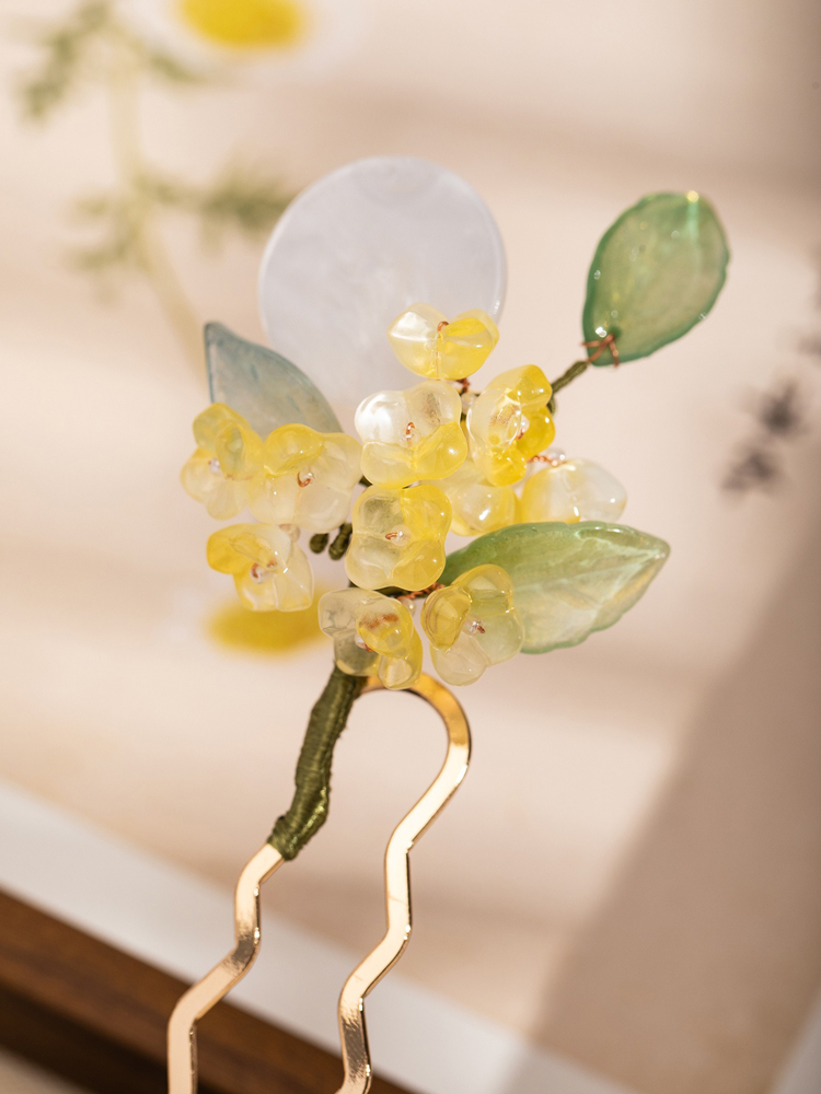 Women Hanfu Hairpin Mid-Autumn Cinnamon Flower Hair Decoration