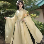 Women Qiyao Ruqun Solid-Color Classical Hanfu Costume Set