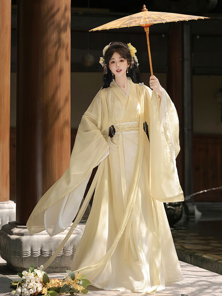 Women Qiyao Ruqun Solid-Color Classical Hanfu Costume Set