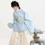 Classic Ming Dynasty Women Hanfu Round-Neck Mamian Skirt Winter Set