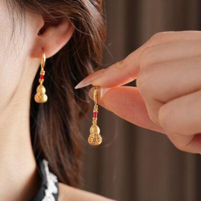 Gourd Pendant Earrings Fashionable Women Vintage Jewelry