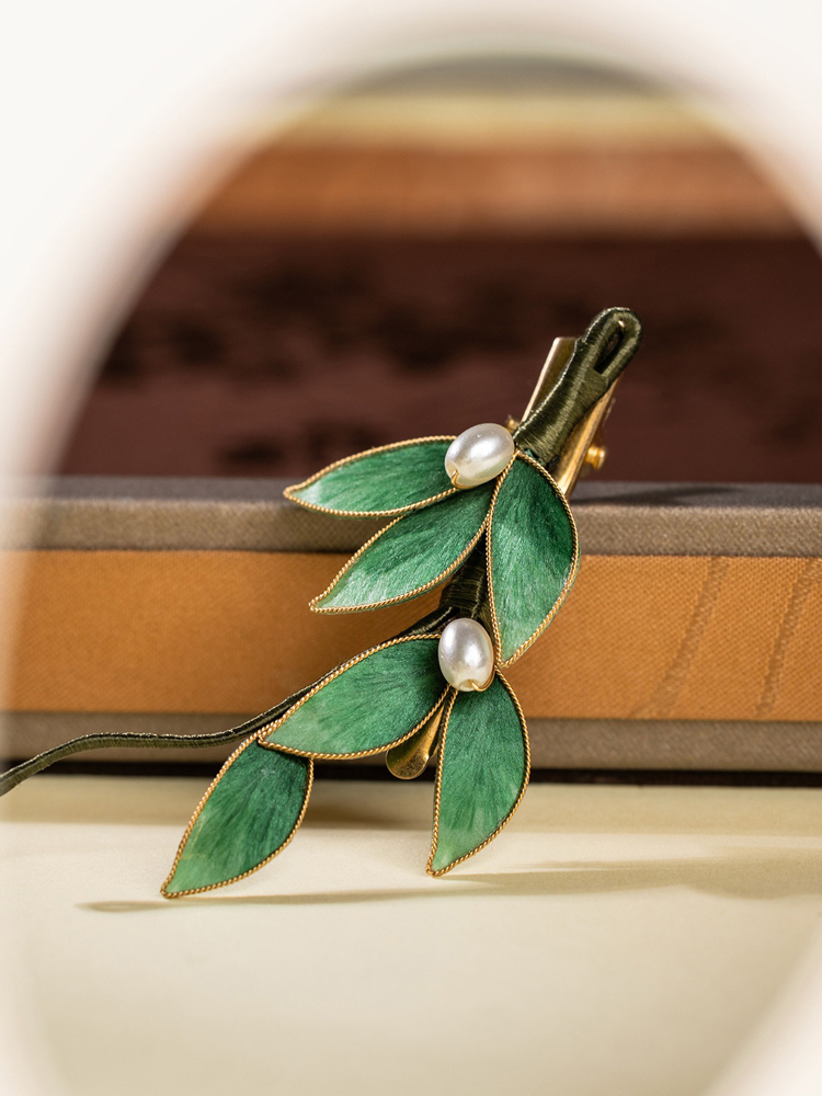 Handmade Velvet Flower Hairpin Traditional Chinese-Style Girl's Everyday Hanfu Accessory