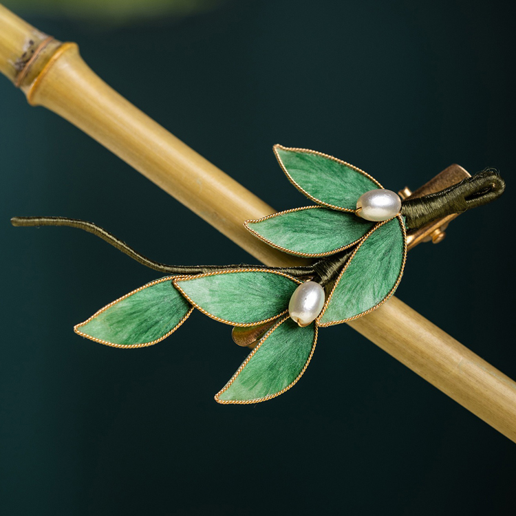 Handmade Velvet Flower Hairpin Traditional Chinese-Style Girl's Everyday Hanfu Accessory