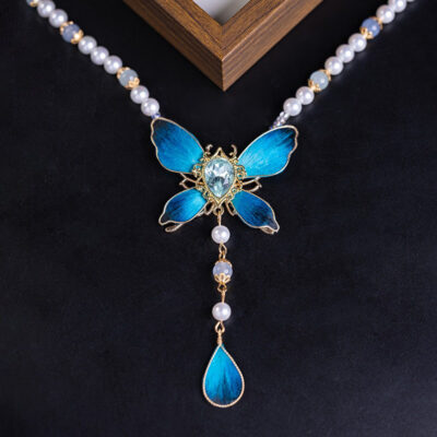 Hanfu Butterfly Necklace Retro Yingluo Pendant