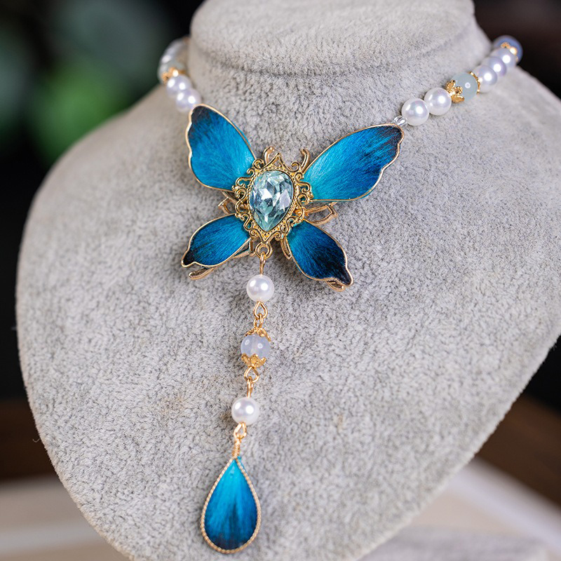 Hanfu-Butterfly-Necklace-Retro-Yingluo-Pendant-3 Hanfu Butterfly Necklace Retro Yingluo Pendant
