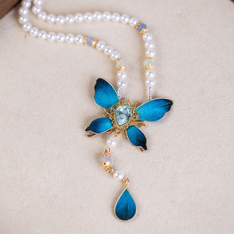 Hanfu-Butterfly-Necklace-Retro-Yingluo-Pendant-4 Hanfu Butterfly Necklace Retro Yingluo Pendant
