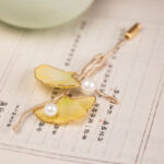 Hanfu Ginkgo Leaf Brooch Art Deco-Inspired Pin for Cheongsam Accessories
