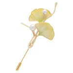 Hanfu Ginkgo Leaf Brooch Art Deco-Inspired Pin for Cheongsam Accessories