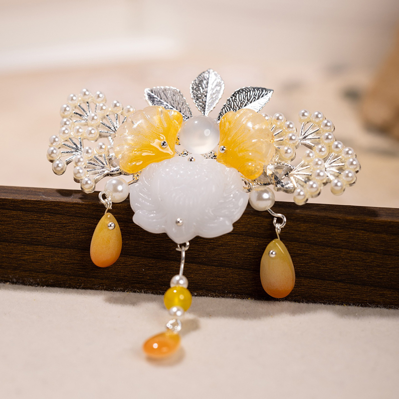 Hanfu-Headpiece-Small-Hair-Crown-with-Tassels-Ancient-Style-Hair-Accessory-Retro-Cheongsam-Accessories-1 Hanfu Headpiece Small Hair Crown with Tassels Ancient-Style Hair Accessory Retro Cheongsam Accessories