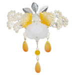 Hanfu Headpiece Small Hair Crown with Tassels Ancient-Style Hair Accessory Retro Cheongsam Accessories