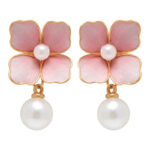 Hanfu Pink Earrings Chinese-Style Minimalist Vintage Floral Accessories