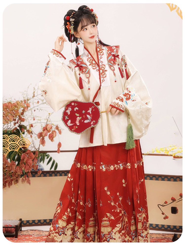 Ming Dynasty Women Hanfu Winter Aoqun New Style Maian Skirt