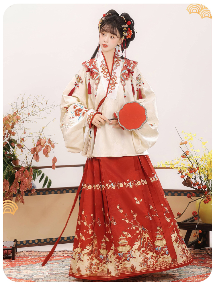 Ming Dynasty Women Hanfu Winter Aoqun New Style Maian Skirt