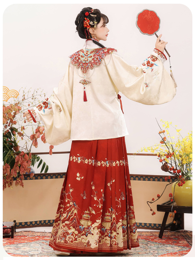 Ming Dynasty Women Hanfu Winter Aoqun New Style Maian Skirt