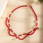 Retro Red Necklace Hanfu Yingluo Double-Layer Versatile Accessory