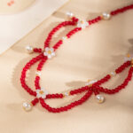 Retro Red Necklace Hanfu Yingluo Double-Layer Versatile Accessory