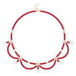 Retro Red Necklace Hanfu Yingluo Double-Layer Versatile Accessory