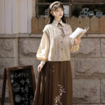 Winter Daily Hanfu Ming Dynasty Set with Maian Skirt