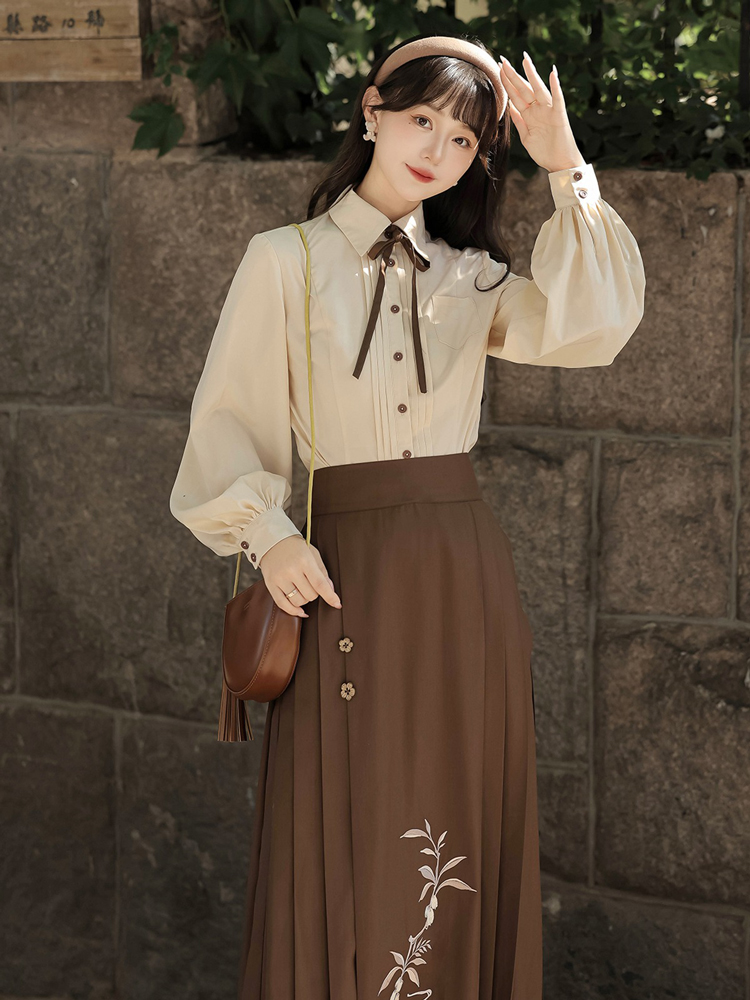Winter Daily Hanfu Ming Dynasty Set with Maian Skirt