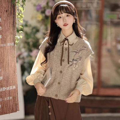 Winter Daily Hanfu Ming Dynasty Set with Maian Skirt