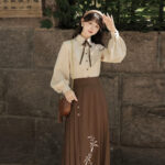 Winter Daily Hanfu Ming Dynasty Set with Maian Skirt