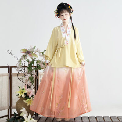 Women Autumn Hanfu Set Mandarin Collar Classic Autumn Ensemble