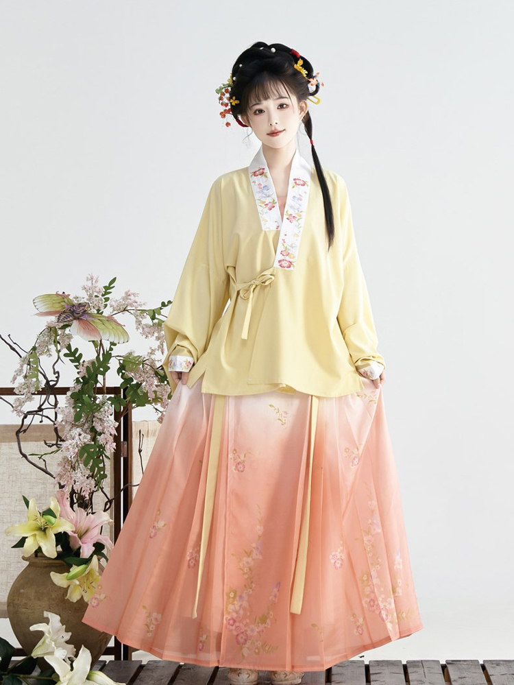 Women Autumn Hanfu Set Mandarin Collar Classic Autumn Ensemble