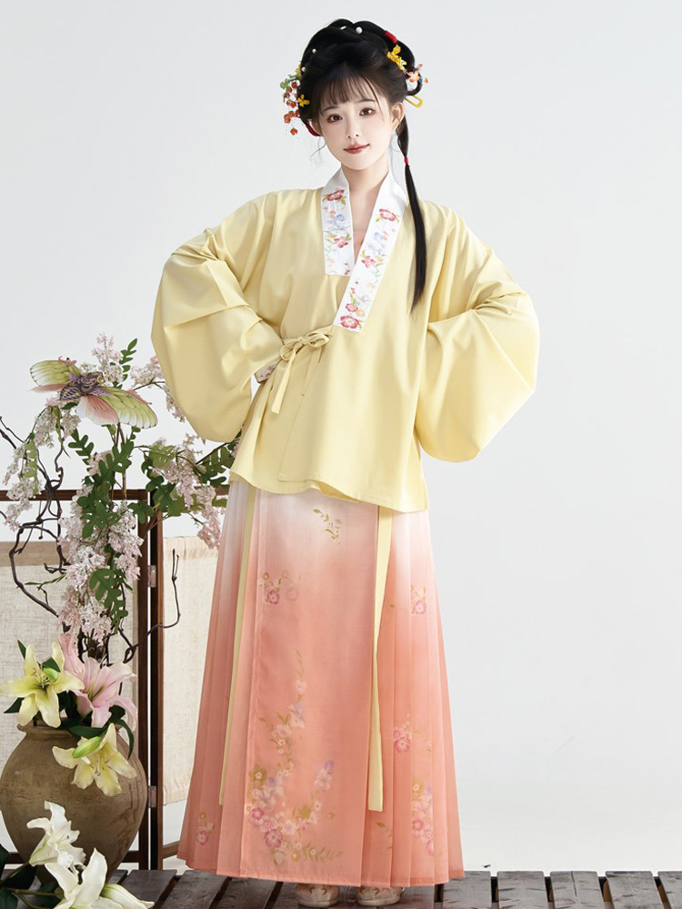 Women Autumn Hanfu Set Mandarin Collar Classic Autumn Ensemble