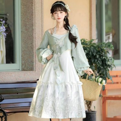 Women Autumn New Style Hanfu-Inspired Dress Set with Modified Han Elements