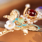 Women Hanfu Butterfly Hairpin Handcrafted Copper Jewelry