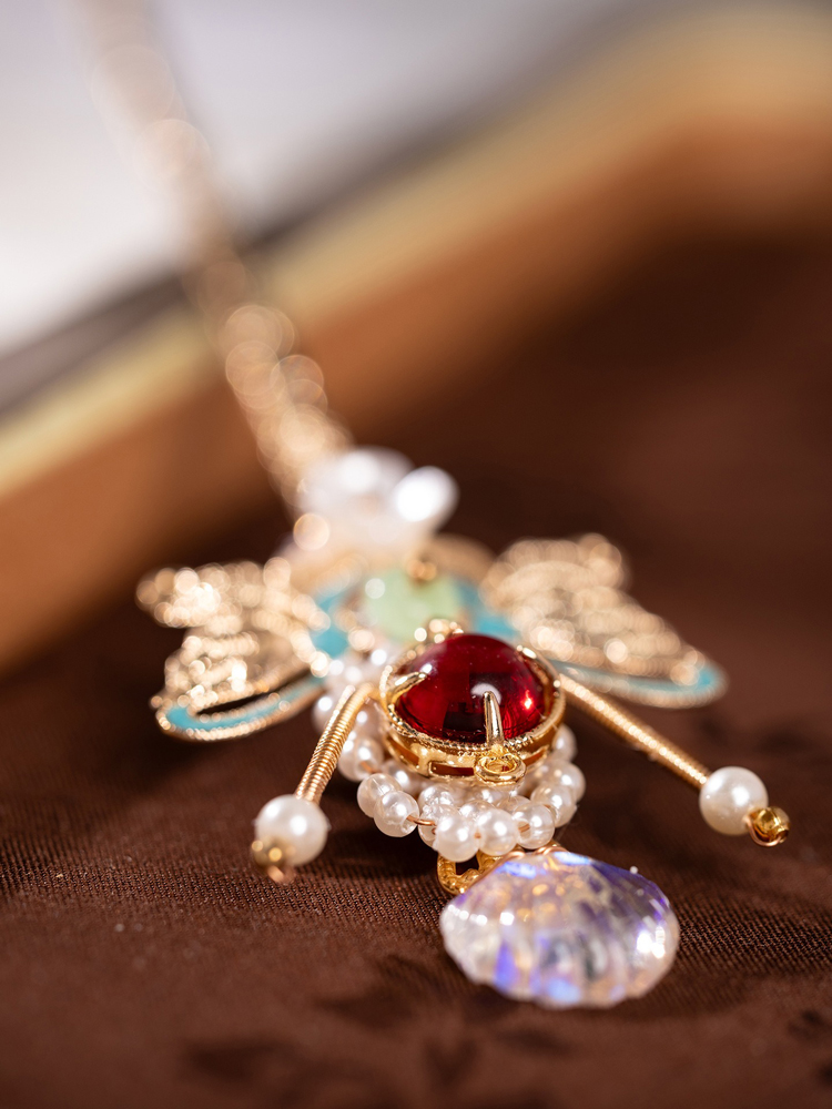 Women Hanfu Butterfly Hairpin Handcrafted Copper Jewelry