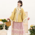 Women Ming Dynasty Winter Hanfu Square-Neck Top Thickened Casual Set