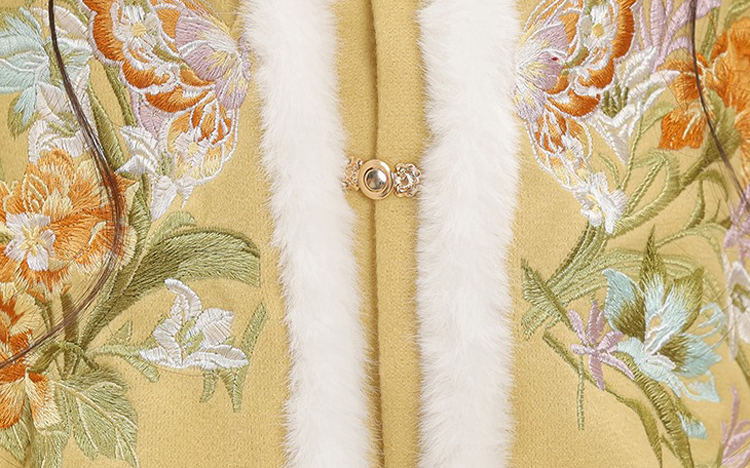 Women Ming Dynasty Winter Hanfu Square-Neck Top Thickened Casual Set