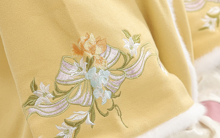 Women Ming Dynasty Winter Hanfu Square-Neck Top Thickened Casual Set