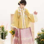 Women Ming Dynasty Winter Hanfu Square-Neck Top Thickened Casual Set