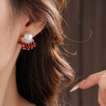 Women Pearl Earrings Vintage Niche Tassel Ear Accessories