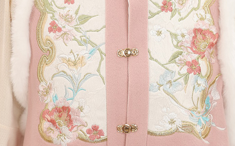 Women Winter Hanfu Long-Length Ming Dynasty-Style Hanfu in Pink Bijia