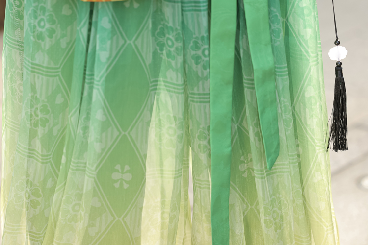 Autumn Tang Dynasty Women Hanfu Round Neck Robe Cute Yellow Daily Set