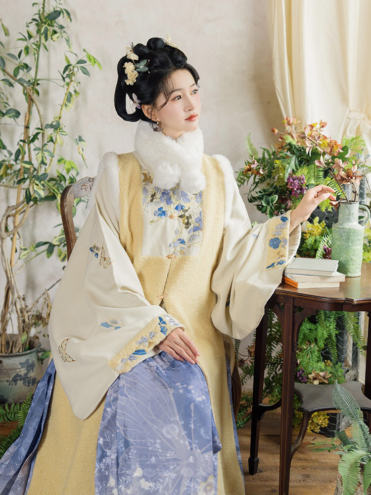 Ming Dynasty Women Long Coat and Maian Skirt Bijia Set