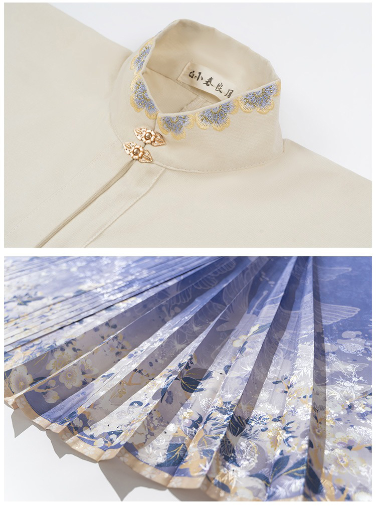 Ming Dynasty Women Long Coat and Maian Skirt Bijia Set