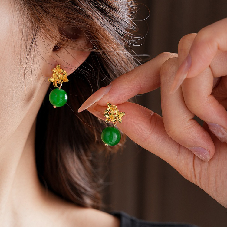 Retro Hanfu Women Earrings Unique Floral Ear Accessories