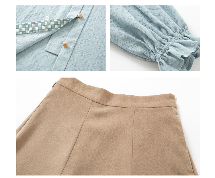 Women Autumn Bijia Hanfu Set Stand-Collar Shirt Set