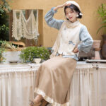 Women Autumn Bijia Hanfu Set Stand-Collar Shirt Set