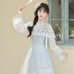 Women Autumn Hanfu Han Element Lily Long-Sleeve Dress