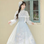 Women Autumn Hanfu Han Element Lily Long-Sleeve Dress