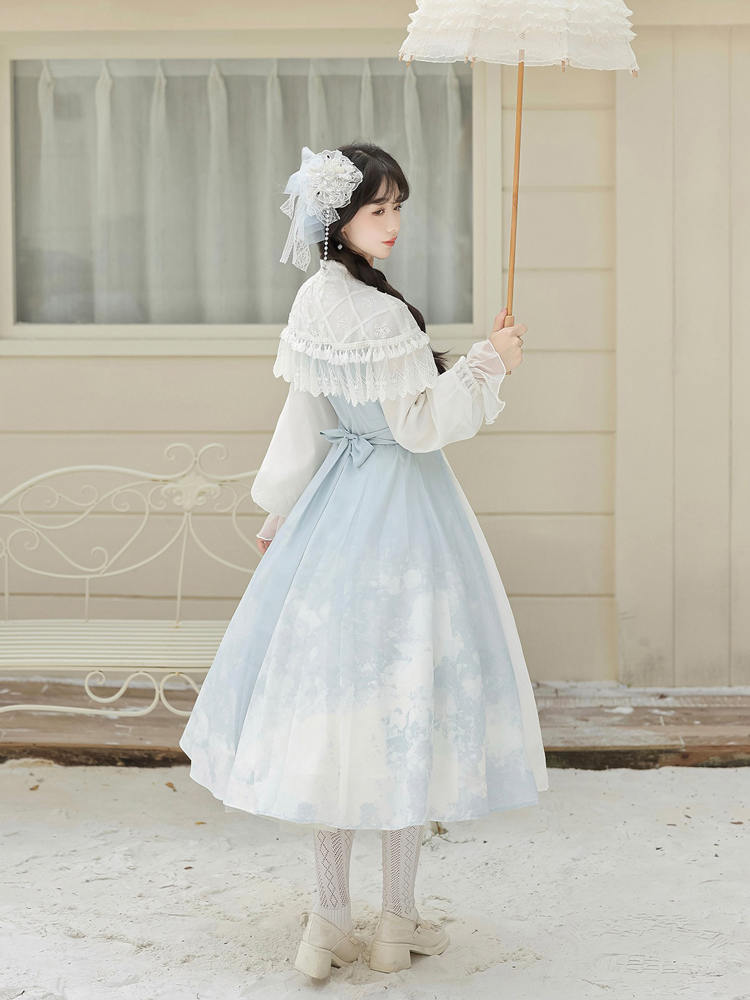 Women Autumn Hanfu Han Element Lily Long-Sleeve Dress