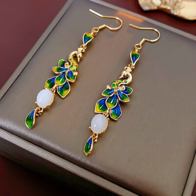 Women Fashion Earrings Vintage Peacock Ear Accessories