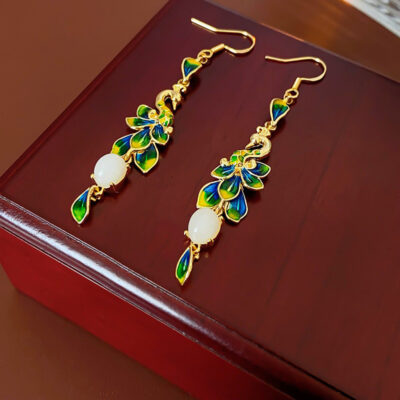 Women Fashion Earrings Vintage Peacock Ear Accessories